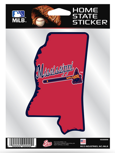 Mississippi Braves Home State Sticker